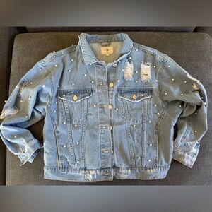 Pearl Studded Denim Jacket